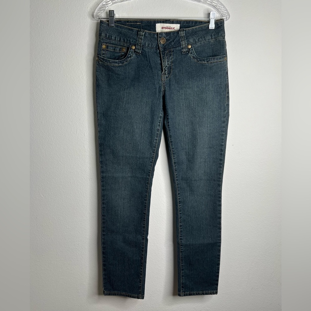 Women's Straight Hydraulics Jeans Size 9/10 Stretch 32X29 Medium Wash